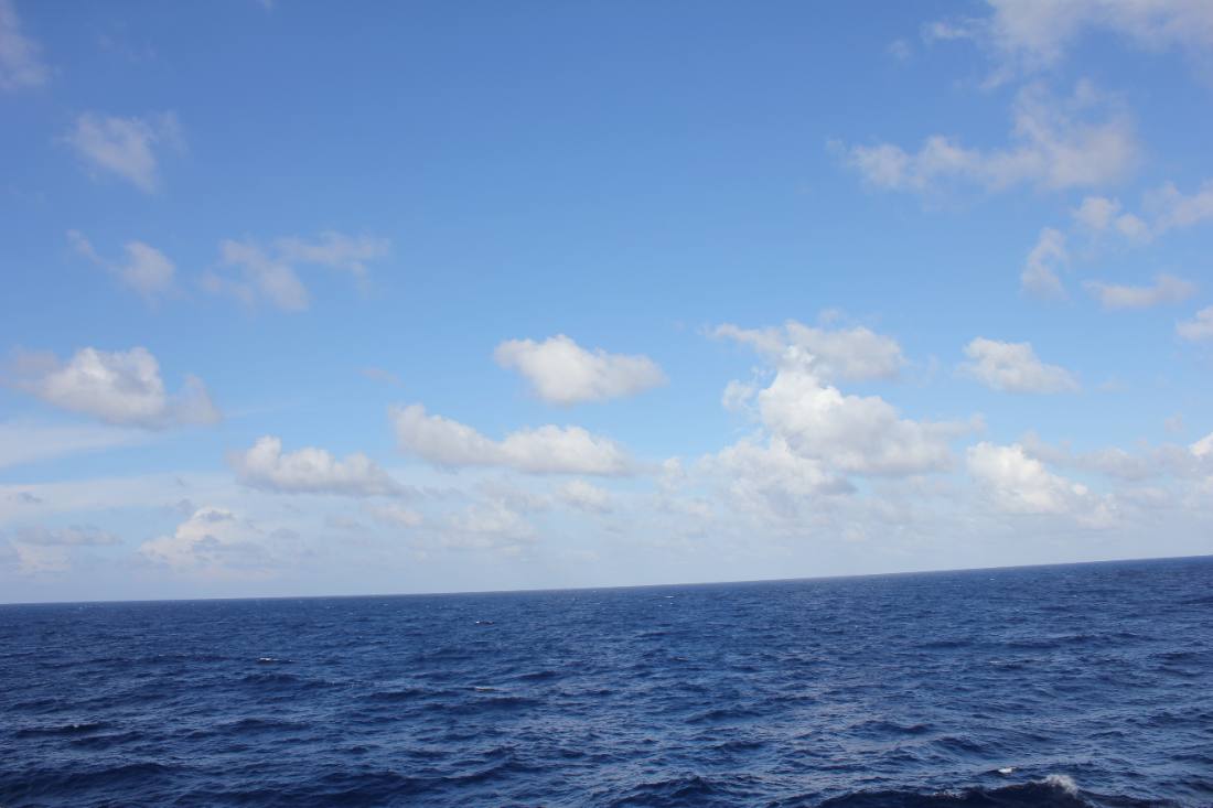 At sea