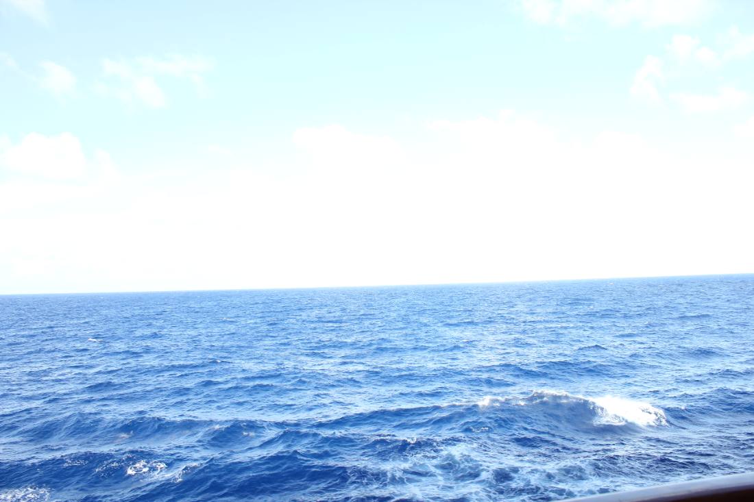 At sea