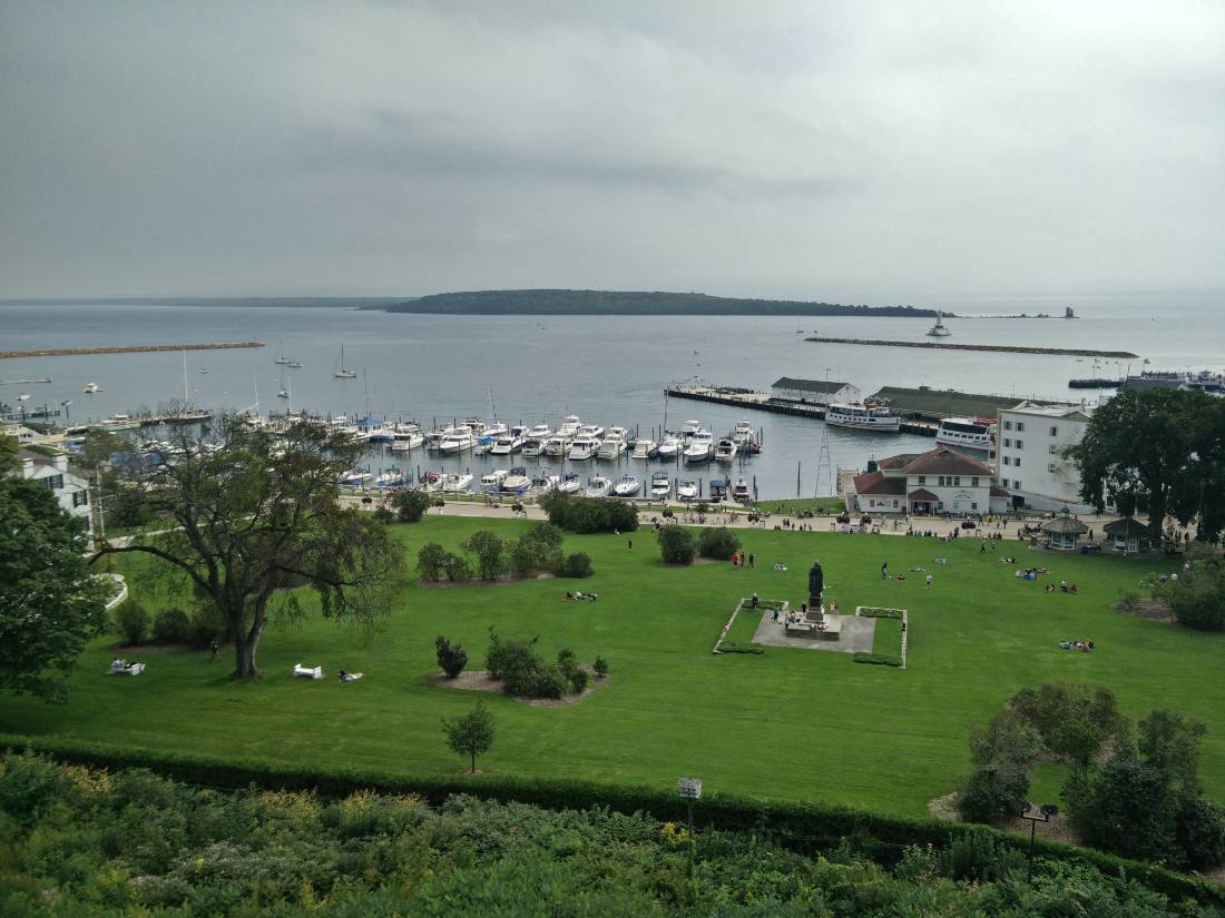 The island & Fort Mackinac