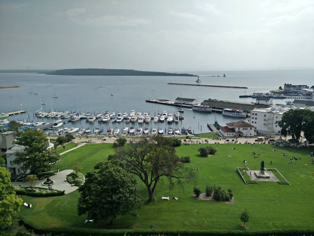 The island & Fort Mackinac