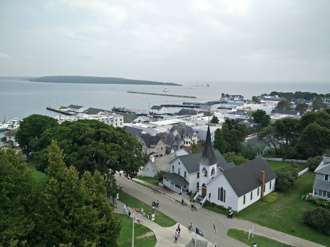 The island & Fort Mackinac