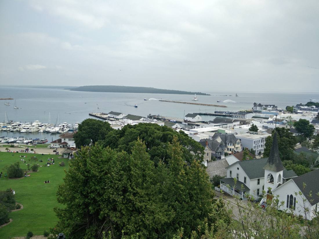 The island & Fort Mackinac